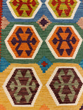 27765 - Kelim Hand-Woven/Flat-Weaved/Afghan Kelim/Carpet Modren/Nomadic Authentic/Size: 6'2" x 4'4"/188 cm × 132cm