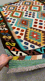 27758 - Kelim Hand-Woven/Flat-Weaved/Afghan Kelim/Carpet Modren/Nomadic Authentic/Size: 6'0" x 4'1"/183cm × 124cm