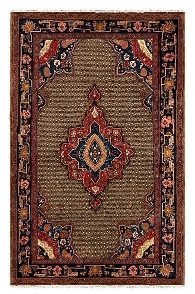 27360-Hamadan Hand-Knotted/Handmade Persian Rug/Carpet Tribal/Nomadic Authentic/ Size: 8'2" x 5'2"/250cm x 157cm