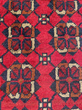 26347- Khal Mohammad Afghan Hand-Knotted Authentic/Traditional/Rug/Size: 1'9" x 1'4"