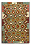 27561 - Kelim Hand-Woven/Flat-Weaved/Afghan Kelim/Carpet Modern/Nomadic Authentic/Size:  9'3" x 6'4"/282cm × 193cm