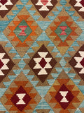 27561 - Kelim Hand-Woven/Flat-Weaved/Afghan Kelim/Carpet Modern/Nomadic Authentic/Size:  9'3" x 6'4"/282cm × 193cm