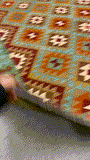 27561 - Kelim Hand-Woven/Flat-Weaved/Afghan Kelim/Carpet Modern/Nomadic Authentic/Size:  9'3" x 6'4"/282cm × 193cm