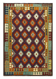 27563 - Kelim Hand-Woven/Flat-Weaved/Afghan Kelim/Carpet Modern/Nomadic Authentic/Size: 9'6" x 6'4"/290cm × 193cm