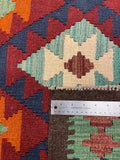 27563 - Kelim Hand-Woven/Flat-Weaved/Afghan Kelim/Carpet Modern/Nomadic Authentic/Size: 9'6" x 6'4"/290cm × 193cm
