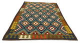 27559 - Kelim Hand-Woven/Flat-Weaved/Afghan Kelim/Carpet Modern/Nomadic Authentic/Size: 9'3" x 6'4"/282cm × 193cm