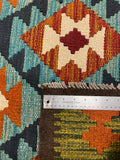 27559 - Kelim Hand-Woven/Flat-Weaved/Afghan Kelim/Carpet Modern/Nomadic Authentic/Size: 9'3" x 6'4"/282cm × 193cm