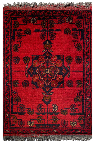 26421 - Khal Mohammad Afghan Hand-Knotted Authentic/Traditional/Rug/Size: 2'0" x 1'4"