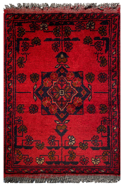 26421 - Khal Mohammad Afghan Hand-Knotted Authentic/Traditional/Rug/Size: 2'0" x 1'4"