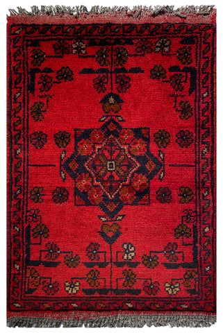 26421 - Khal Mohammad Afghan Hand-Knotted Authentic/Traditional/Rug/Size: 2'0" x 1'5"/53cm x 38cm