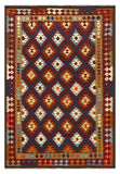 27552 - Kelim Hand-Woven/Flat-Weaved/Afghan Kelim/Carpet Modern/Nomadic Authentic/Size: 9'8" x 6'7"/295cm × 201cm