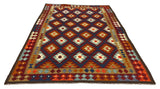 27552 - Kelim Hand-Woven/Flat-Weaved/Afghan Kelim/Carpet Modern/Nomadic Authentic/Size: 9'8" x 6'7"/295cm × 201cm