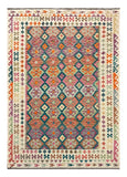 27664 - Kelim Hand-Woven/Flat-Weaved/Afghan Kelim/Carpet Modern/Nomadic Authentic/Size: 9'6" x 6'8"/290cm ×203cm