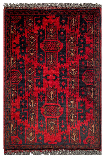 26439 - Khal Mohammad Afghan Hand-Knotted Authentic/Traditional/Rug/Size: 2'0" x 1'3"