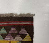 27480 - Kelim Hand-Woven/Flat-Weaved/Afghan Kelim/Carpet Modern/Nomadic Authentic/Size: 9'3" x 6'7"/282cm × 201cm