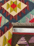 27480 - Kelim Hand-Woven/Flat-Weaved/Afghan Kelim/Carpet Modern/Nomadic Authentic/Size: 9'3" x 6'7"/282cm × 201cm