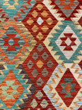 27775 - Kelim Hand-Woven/Flat-Weaved/Afghan Kelim/Carpet Modren/Nomadic Authentic/Size: 9'8" x 8'1"/295cm × 246cm