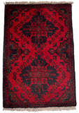 26412- Khal Mohammad Afghan Hand-Knotted Authentic/Traditional/Rug/Size: 2'0" x 1'3"