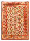27571 - Kelim Hand-Woven/Flat-Weaved/Afghan Kelim/Carpet Modern/Nomadic Authentic/Size: 9'8" x 6'9"/295cm × 206cm