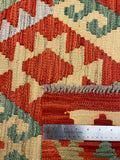 27571 - Kelim Hand-Woven/Flat-Weaved/Afghan Kelim/Carpet Modern/Nomadic Authentic/Size: 9'8" x 6'9"/295cm × 206cm