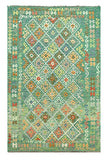 27570 - Kelim Hand-Woven/Flat-Weaved/Afghan Kelim/Carpet Modern/Nomadic Authentic/Size: 9'6" x 6'0"/290cm × 183cm