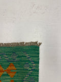 27570 - Kelim Hand-Woven/Flat-Weaved/Afghan Kelim/Carpet Modern/Nomadic Authentic/Size: 9'6" x 6'0"/290cm × 183cm