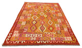 27666 - Kelim Hand-Woven/Flat-Weaved/Afghan Kelim/Carpet Modern/Nomadic Authentic/Size: 9'5" x 6'8"/287cm × 203cm