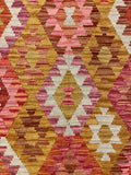 27666 - Kelim Hand-Woven/Flat-Weaved/Afghan Kelim/Carpet Modern/Nomadic Authentic/Size: 9'5" x 6'8"/287cm × 203cm