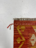 27666 - Kelim Hand-Woven/Flat-Weaved/Afghan Kelim/Carpet Modern/Nomadic Authentic/Size: 9'5" x 6'8"/287cm × 203cm