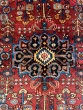27358-Hamadan Hand-Knotted/Handmade Persian Rug/Carpet Tribal/Nomadic Authentic/ Size: 8'5" x 5'5"/256cm x 164cm