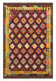 27541 - Kelim Hand-Woven/Flat-Weaved/Afghan Kelim/Carpet Modern/Nomadic Authentic/Size: 9'10" x 6'5"/118cm × 195cm