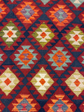 27541 - Kelim Hand-Woven/Flat-Weaved/Afghan Kelim/Carpet Modern/Nomadic Authentic/Size: 9'10" x 6'5"/118cm × 195cm
