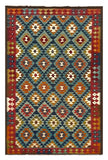 27544 - Kelim Hand-Woven/Flat-Weaved/Afghan Kelim/Carpet Modern/Nomadic Authentic/Size: 9'6" x 6'6"/290cm × 198cm