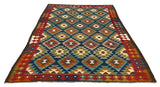 27544 - Kelim Hand-Woven/Flat-Weaved/Afghan Kelim/Carpet Modern/Nomadic Authentic/Size: 9'6" x 6'6"/290cm × 198cm
