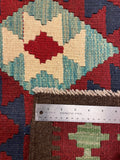 27562 - Kelim Hand-Woven/Flat-Weaved/Afghan Kelim/Carpet Modern/Nomadic Authentic/Size: 9'4" x 6'4"/284cm × 193cm