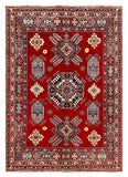 27787-Kazak Hand-Knotted/Handmade Afghan Rug/Carpet Tribal/Nomadic Authentic/ Size: 6'4" x 4'5"/193m x 135cm