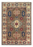 27579-Kazak Hand-Knotted/Handmade Afghan Rug/Carpet Tribal/Nomadic Authentic/ Size: 6'9" x 4'9"/206cm x 145cm