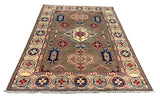 27579-Kazak Hand-Knotted/Handmade Afghan Rug/Carpet Tribal/Nomadic Authentic/ Size: 6'9" x 4'9"/206cm x 145cm