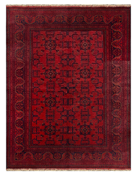 27536- Khal Mohammad Hand-Knotted/Handmade Afghan Rug/Carpet/Traditional/Authentic/Size: 7'6" x 5'9"/229cm x 175cm