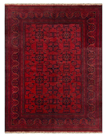 27536- Khal Mohammad Hand-Knotted/Handmade Afghan Rug/Carpet/Traditional/Authentic/Size: 7'6" x 5'9"/229cm x 175cm