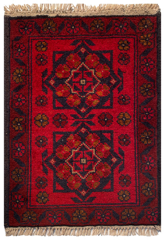 26230 - Khal Mohammad Afghan Hand-Knotted Authentic/Traditional/Rug/Size: 1'9" x 1'3"