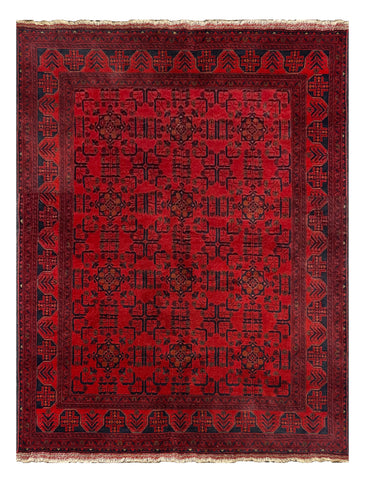 27533- Khal Mohammad Hand-Knotted/Handmade Afghan Rug/Carpet/Traditional/Authentic/Size: 7'7" x 5'8"/231cm x 173cm