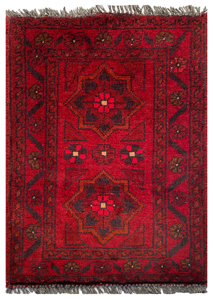 26425 - Khal Mohammad Afghan Hand-Knotted Authentic/Traditional/Rug/Size: 2'0" x 1'4"