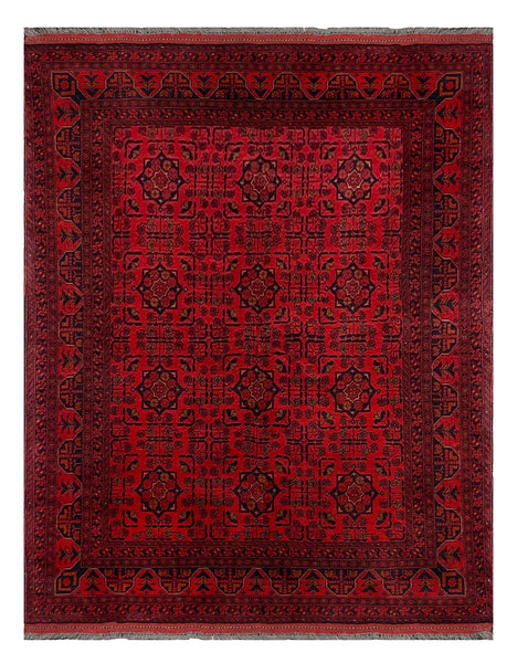 27537- Khal Mohammad Hand-Knotted/Handmade Afghan Rug/Carpet/Traditional/Authentic/Size: 7'8" x 5'8"/234cm x 173cm
