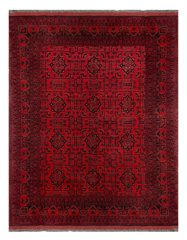 27537- Khal Mohammad Hand-Knotted/Handmade Afghan Rug/Carpet/Traditional/Authentic/Size: 7'8" x 5'8"/234cm x 173cm