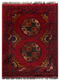 26388- Khal Mohammad Afghan Hand-Knotted Authentic/Traditional/Rug/Size: 2'0" x 1'4"