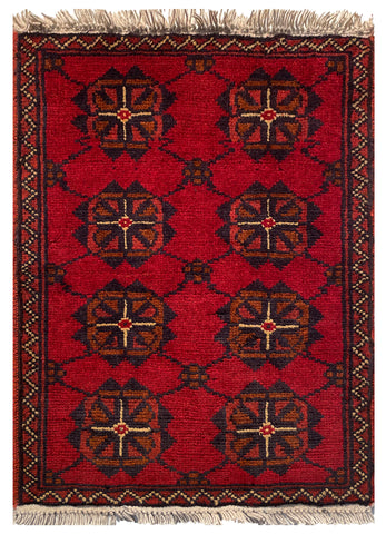 26198 - Khal Mohammad Afghan Hand-Knotted Authentic/Traditional/Rug/Size: 2'0" x 1'4"