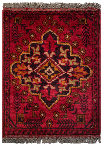 26341- Khal Mohammad Afghan Hand-Knotted Authentic/Traditional/Rug/Size: 2'0" x 1'4"