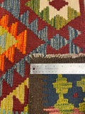 27553 - Kelim Hand-Woven/Flat-Weaved/Afghan Kelim/Carpet Modern/Nomadic Authentic/Size: 9'4" x 6'4"/284cm × 193cm