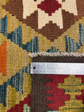 27555 - Kelim Hand-Woven/Flat-Weaved/Afghan Kelim/Carpet Modern/Nomadic Authentic/Size: 9'3" x 6'4"/282cm × 193cm